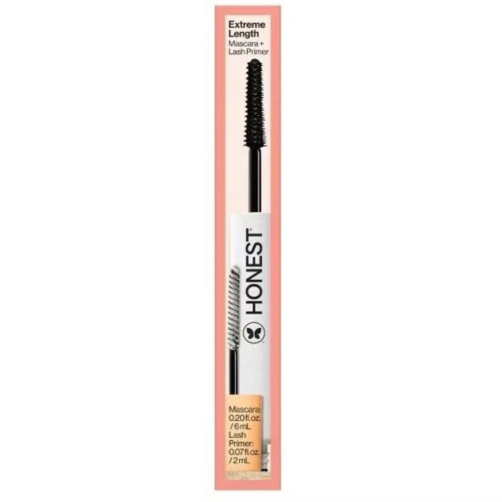 Honest 2-in-1 Extreme Length Clean Mascara + Lash Primer  Lengthening .27 fl oz